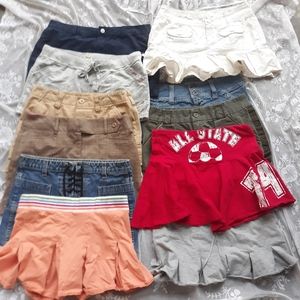 Lot 9 Skirts Abercrombie Denim Pleated Ruffle 5